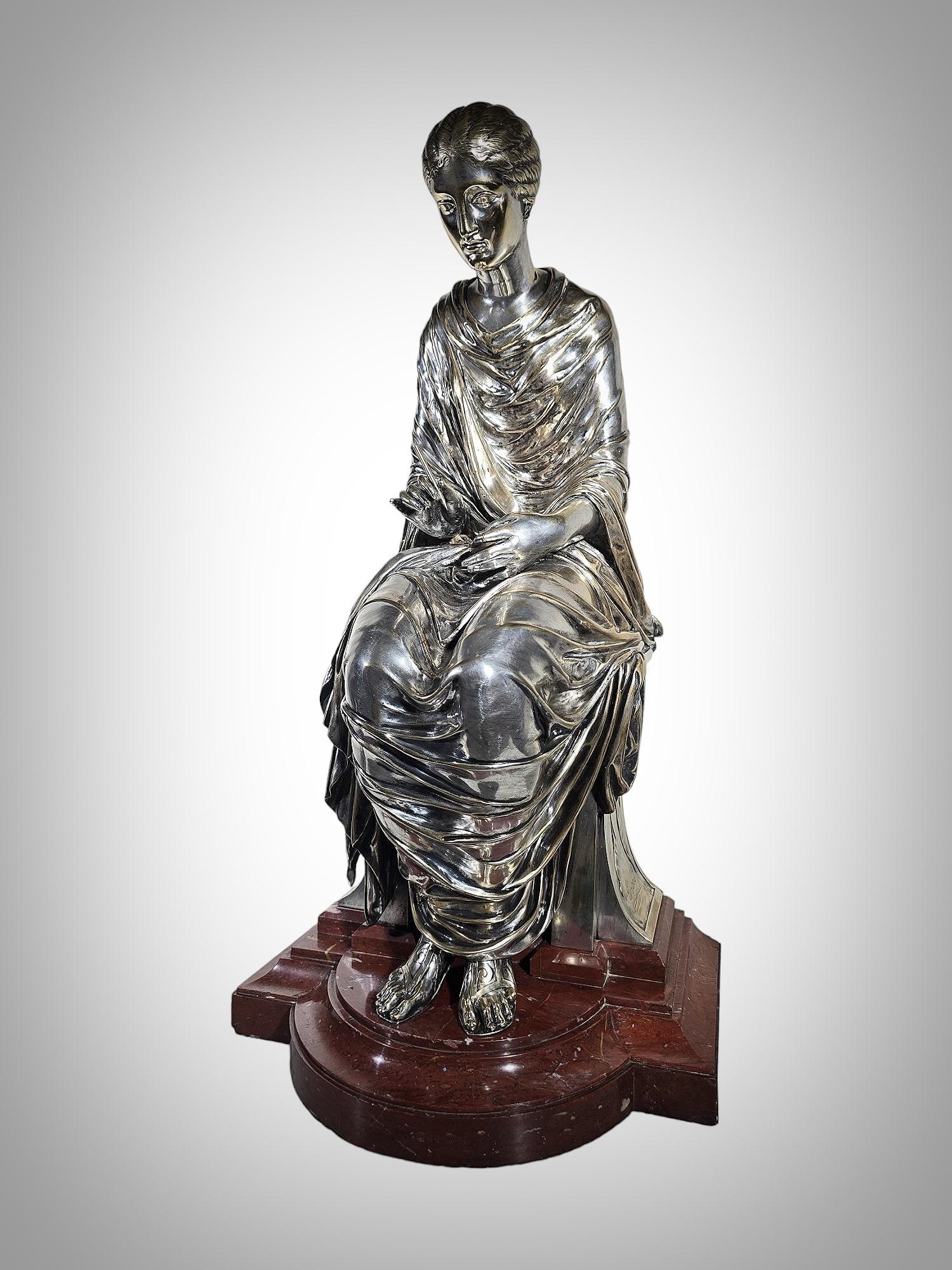 Late 19th Century Introducing a Masterpiece: The Bronze Sculpture of a Seated Lady! XIX TH For Sale