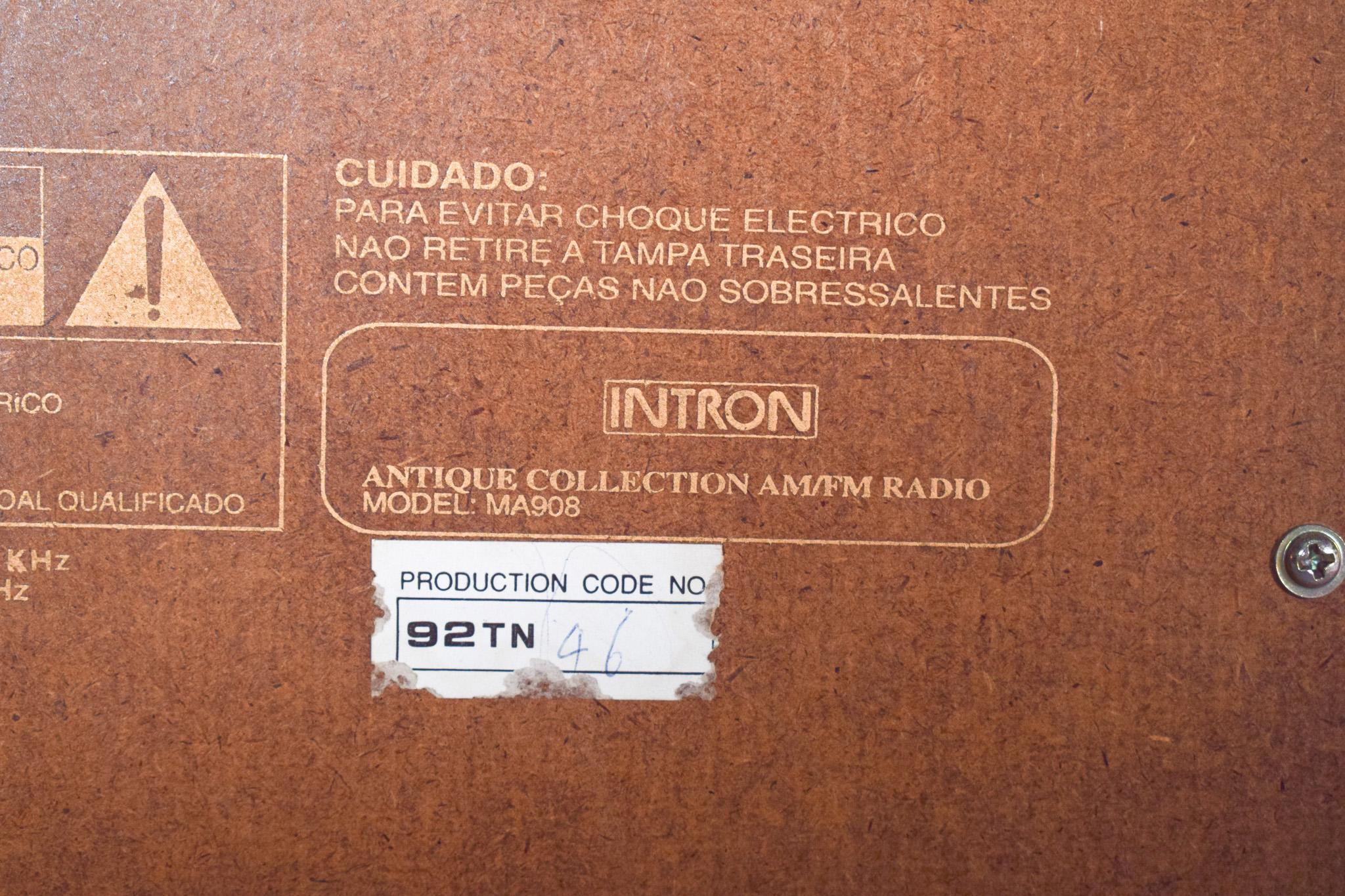 Métal Table radio ancienne collection Intron en vente