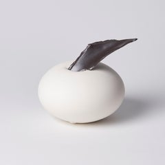 Intrusion I, Unique White & Black Porcelain Sculpture by Vivienne Foley