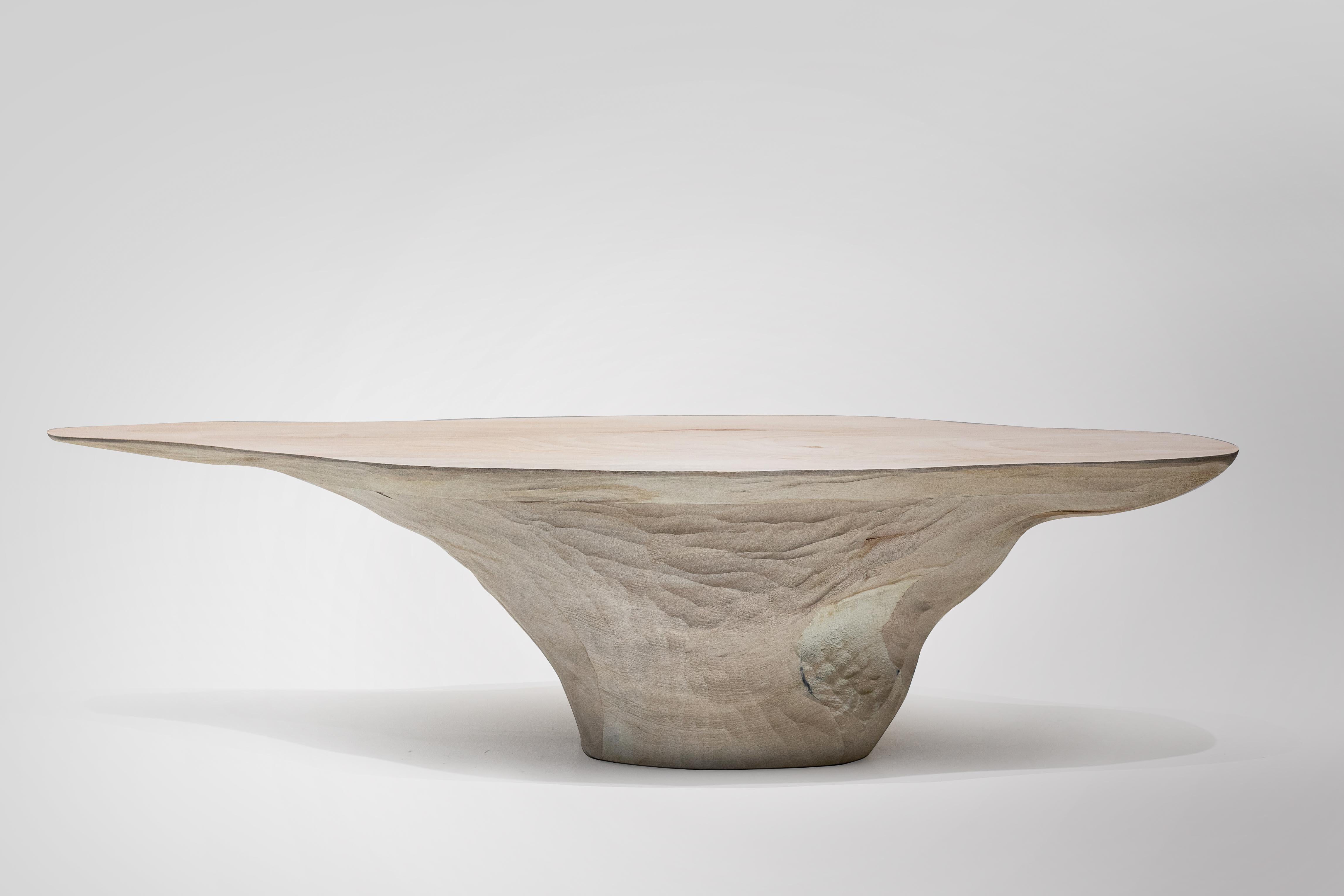 Intuitive Archaisme Massive Coffee Table by Cedric Breisacher
Dimension: D 120 x W 40 x H 35 cm
Materials: Sycamore.
Finish: Bleached, wax-oiled.

Designer-sculptor, Cedric Breisacher has an atypical path. Self-taught man, he followed during five
