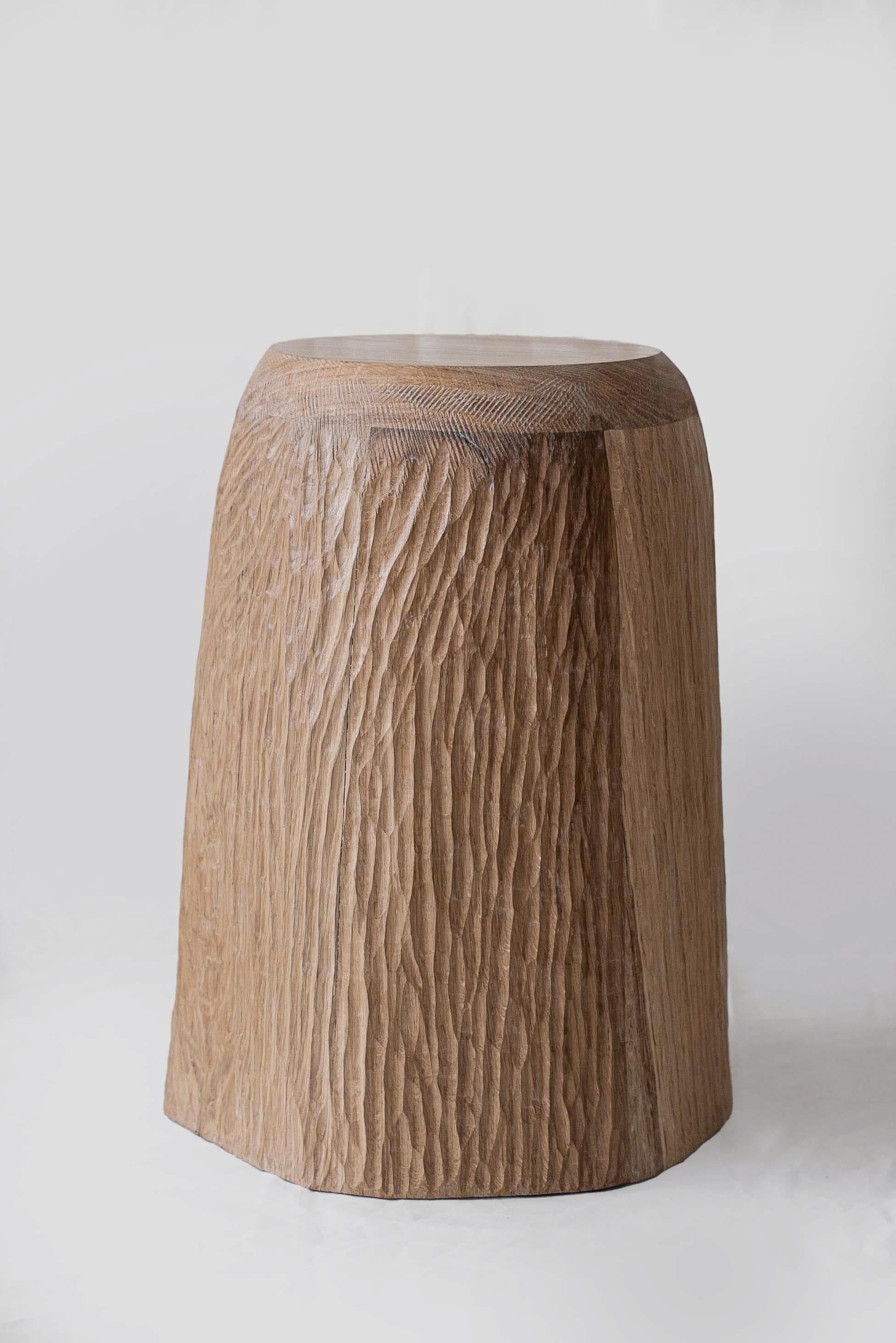 Intuitive Archaisme Massive Stool by Cedric Breisacher
Dimension: D 40 x H 45 cm
Materials: Oak.
Finish: Natural wax-oiled.

Designer-sculptor, Cedric Breisacher has an atypical path. Self-taught man, he followed during five years an Industrial