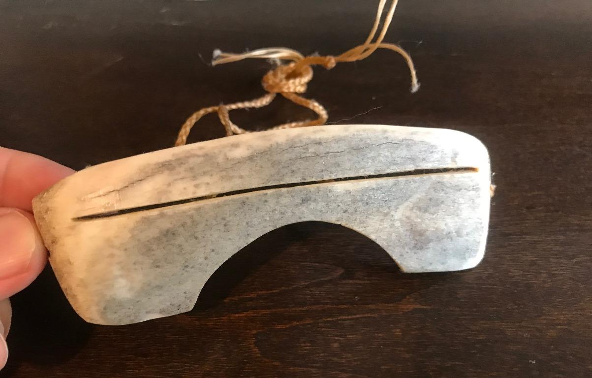 Canadian Inuit Alaska Eskimo Bone Carved Snow Goggles, circa 1880s