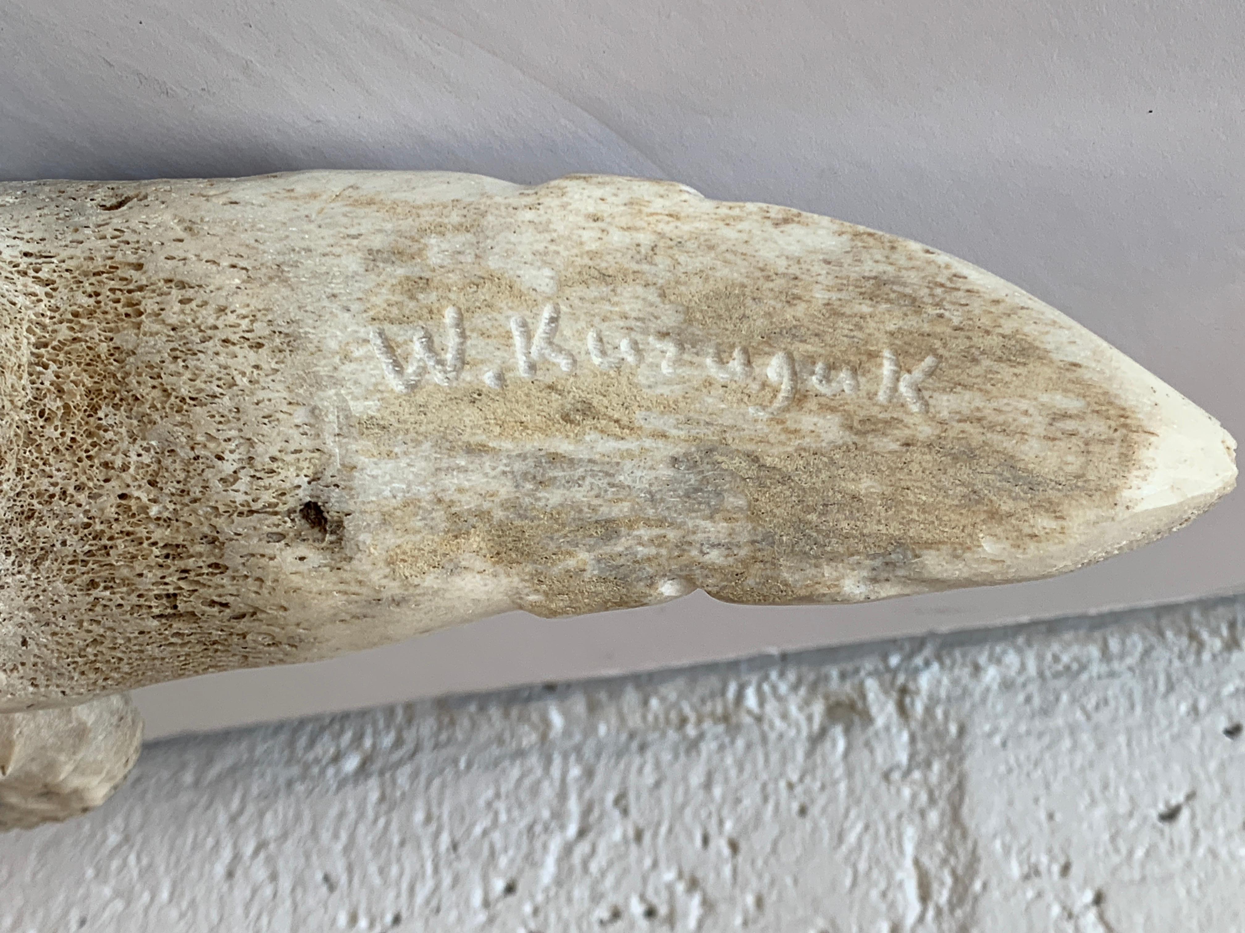Inuit Carving Signed W. Kuzuguk 3
