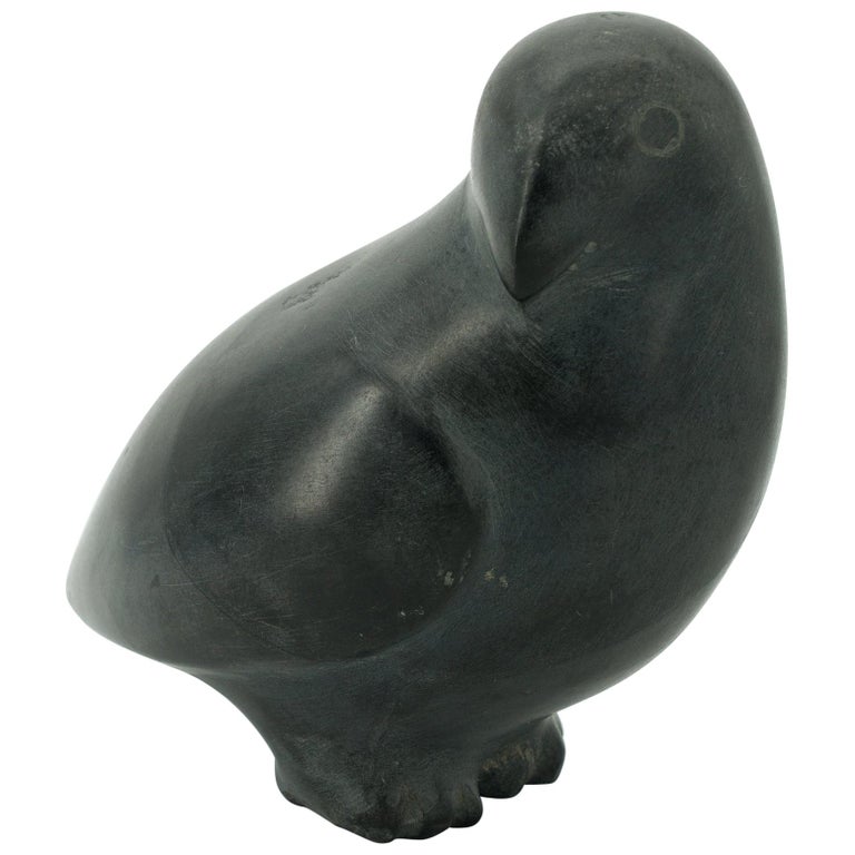 Inuit Eskimo Soapstone Bird Sculpture Figure Stone Carving Art Native
