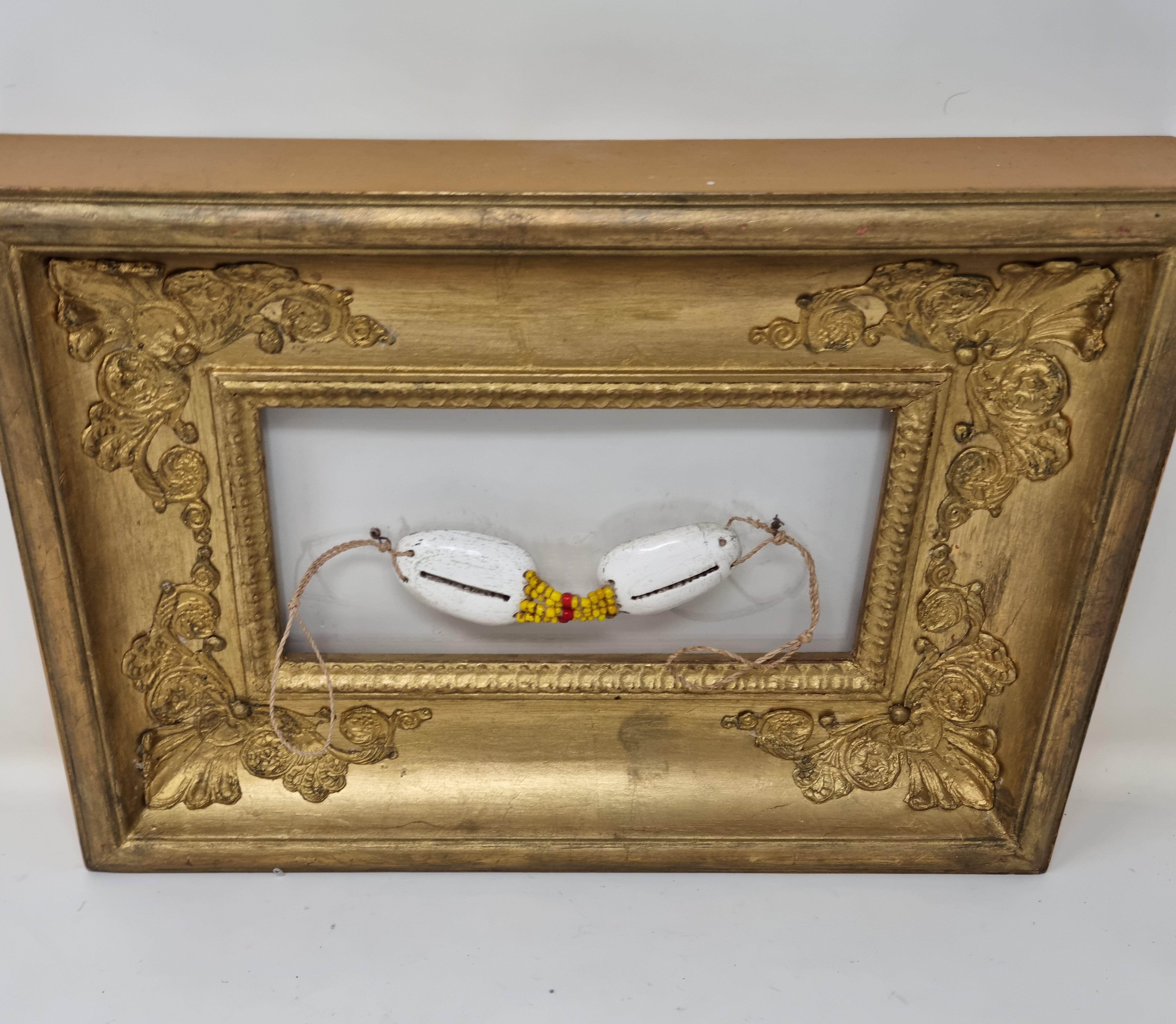 20th Century Inuit Glasees in Golden Frame For Sale
