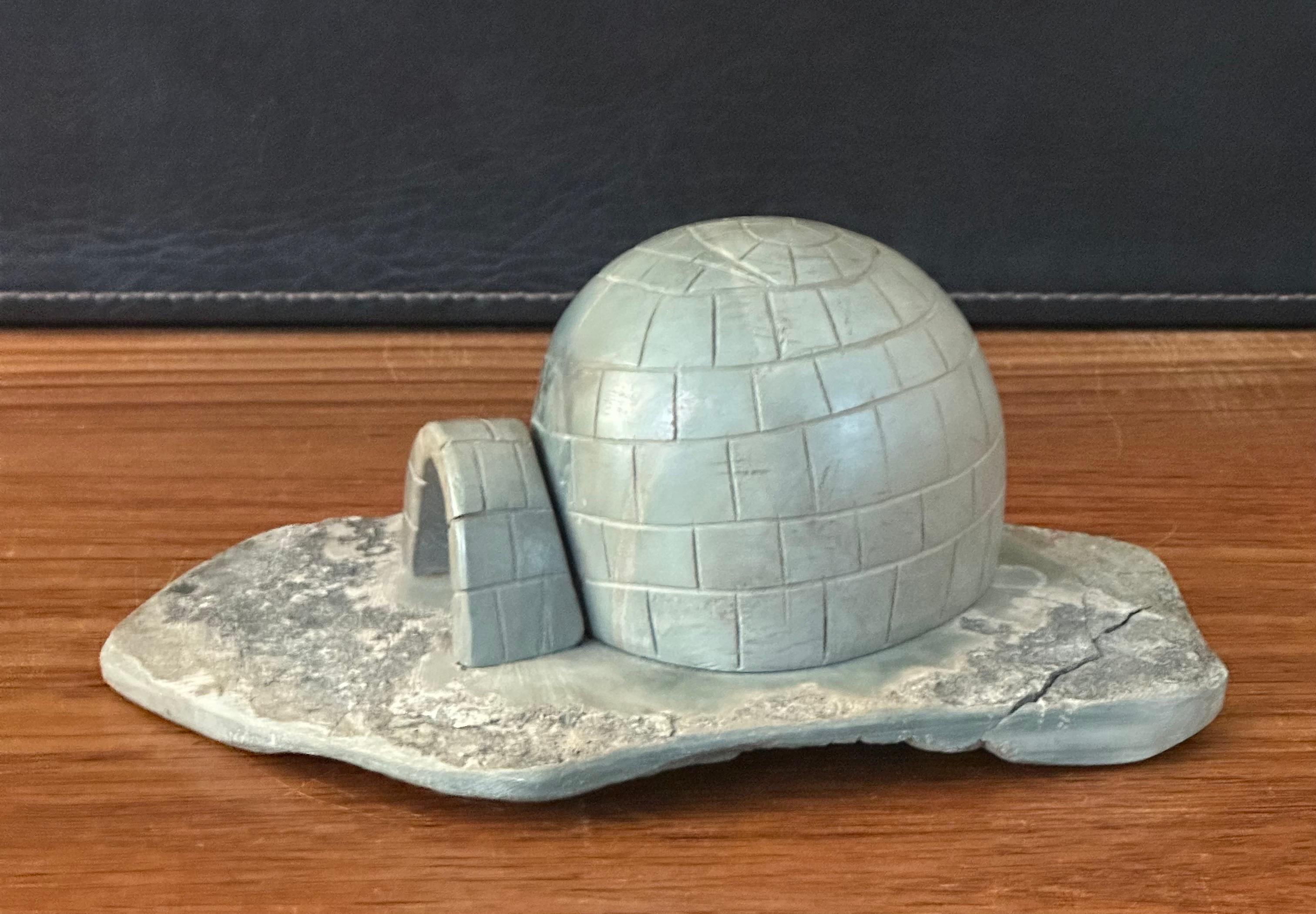 Canadian Inuit Hand Carved Soapstone Igloo Sculpture  For Sale