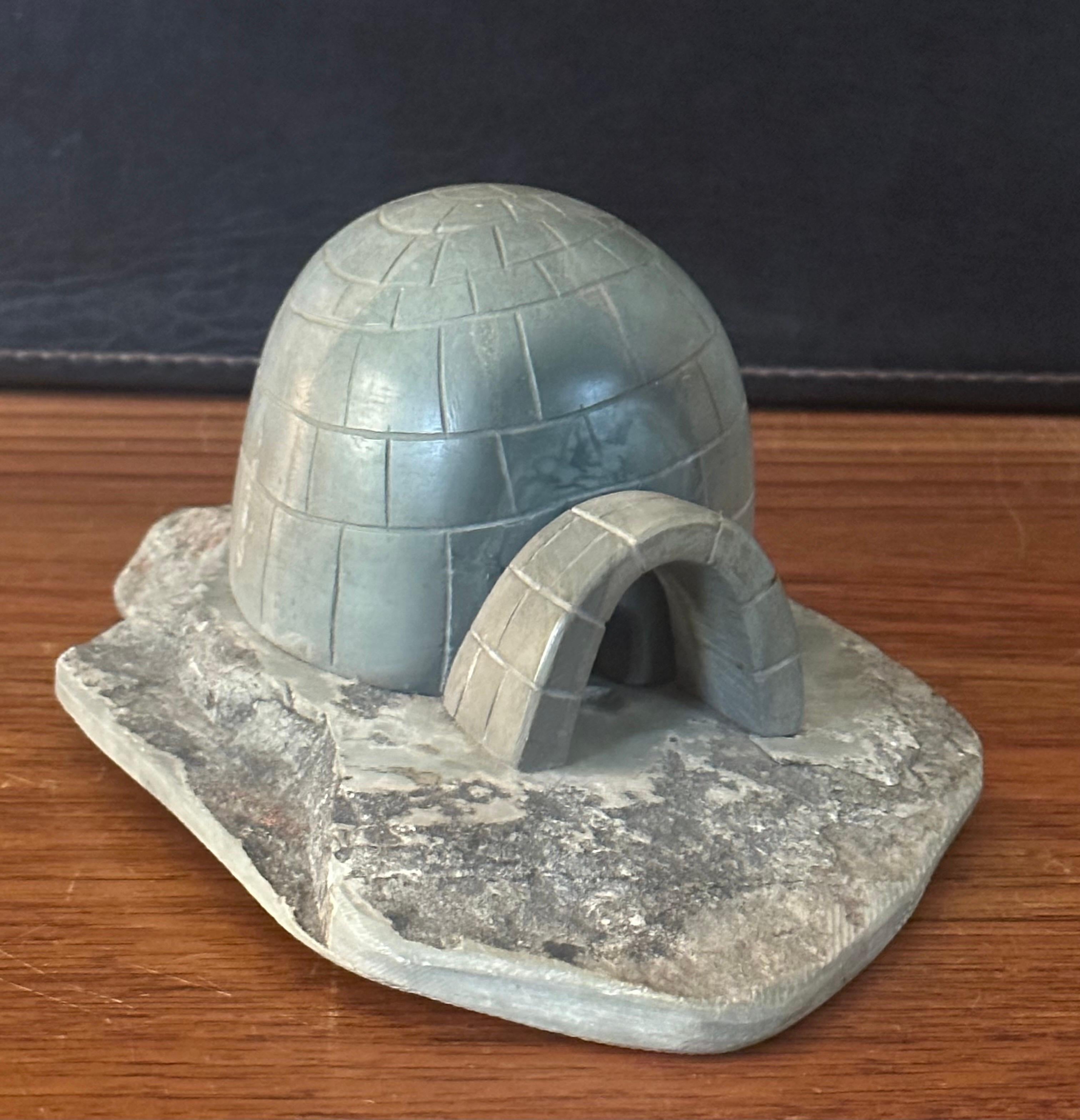 Inuit Hand Carved Soapstone Igloo Sculpture  For Sale 1