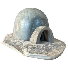 Inuit Hand Carved Soapstone Igloo Sculpture 