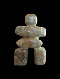 Inuit Inukshuk Soapstone Carving - Signed - Canada - Late 20th Century