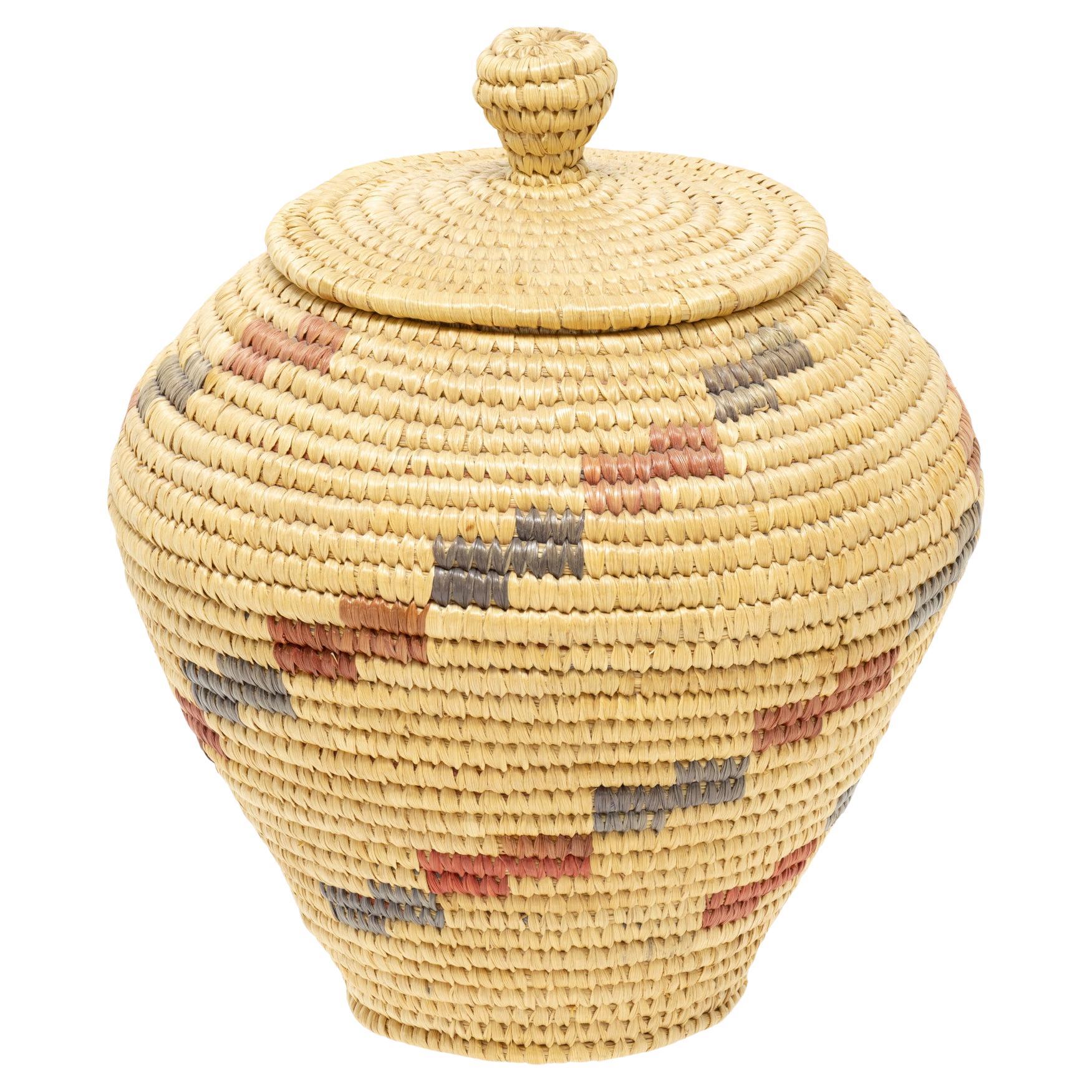 Inuit Lidded Basket For Sale
