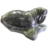 Inuit Soapstone Sculpture of a Hunter in Kayak at 1stDibs