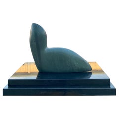 Vintage Inuit Seal Sculpture on Black Marble Base (1980)