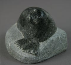 Inuit Small Hand Carved Stone Seal Signed Moll