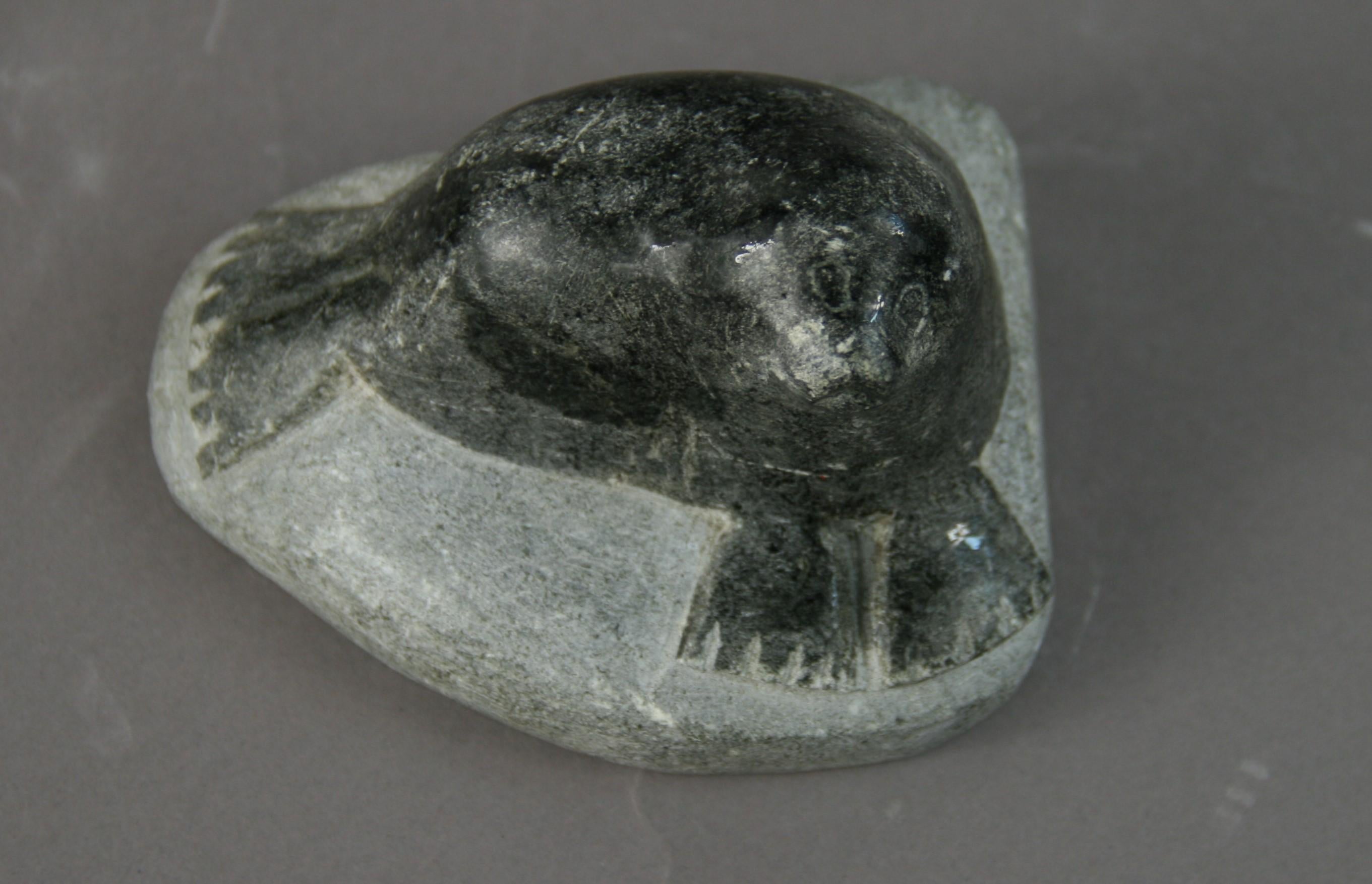 Inuit Small Hand Carved Stone Seal Signed Moll 2