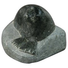 Inuit Small Hand Carved Stone Seal Signed Moll