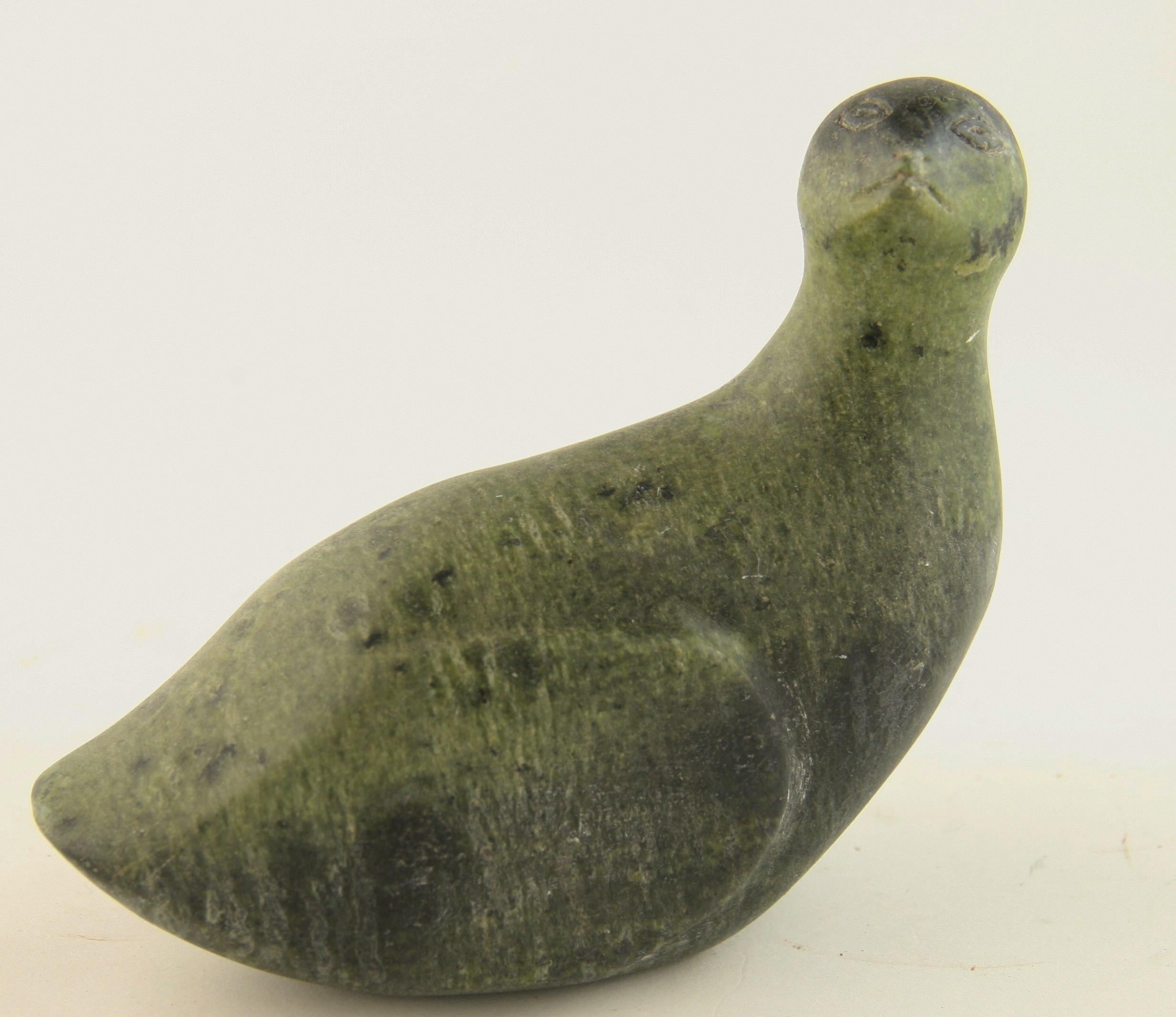 8-243 Inuit hand carved soapstone bird