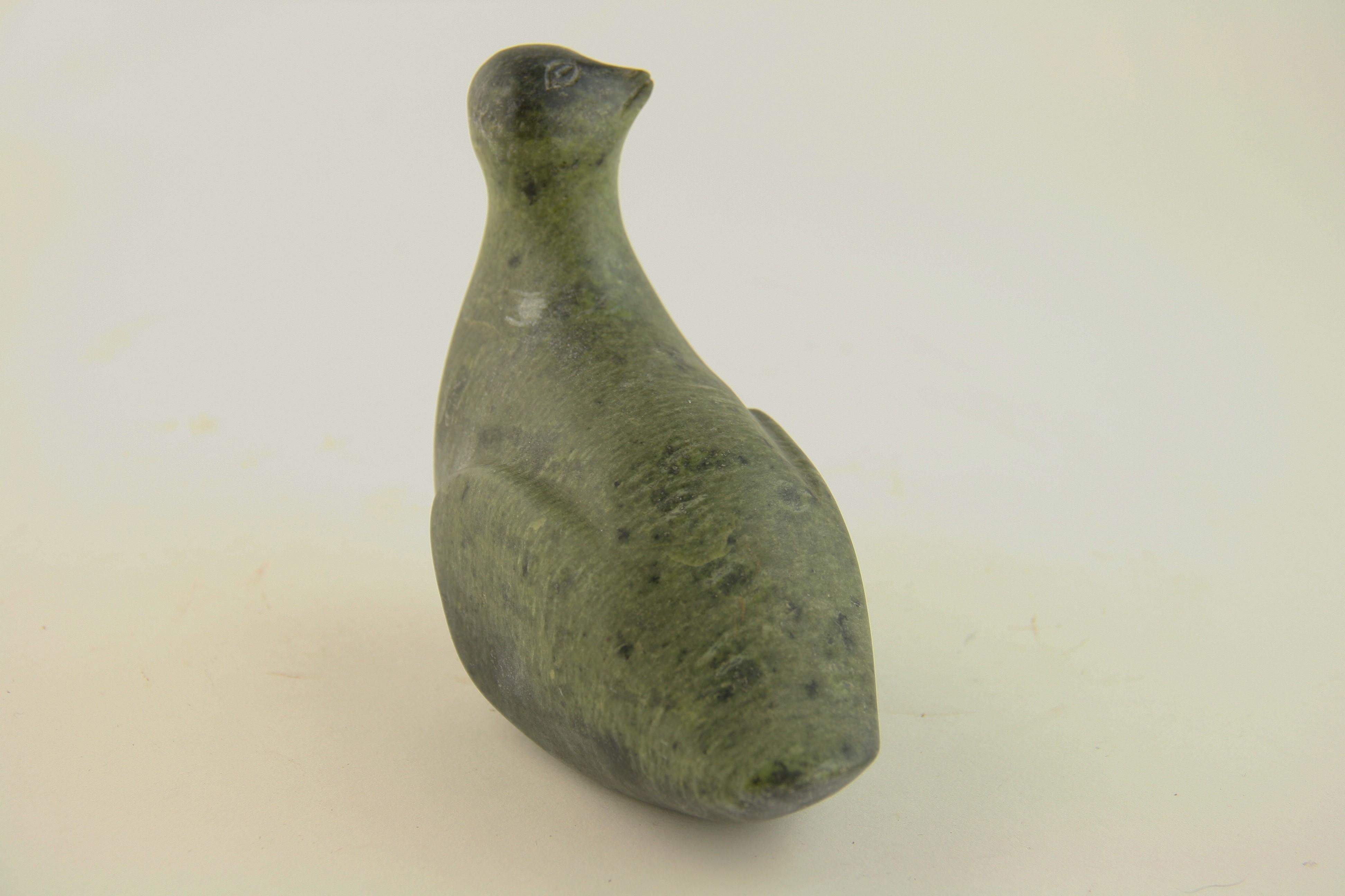 Late 20th Century Inuit Soapstone Carved Native American Bird