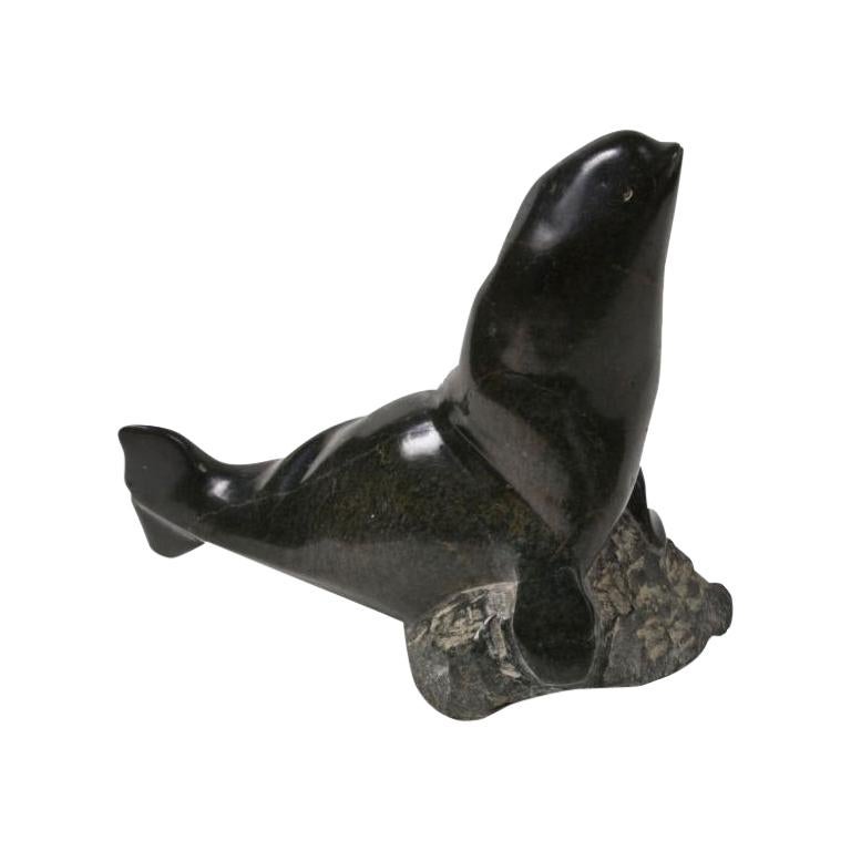 Inuit Soapstone Carving of a Whale