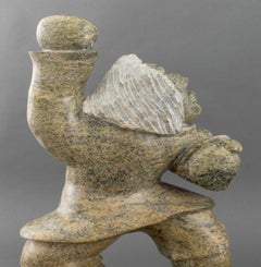 Inuit Soapstone Sculpture of a Drum Dancer