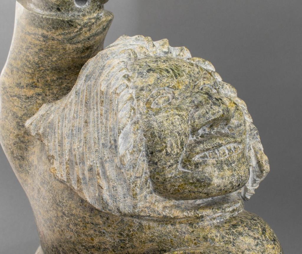 Canadian Inuit Soapstone Sculpture of a Drum Dancer