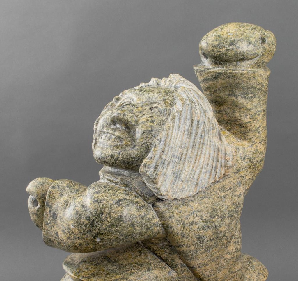 20th Century Inuit Soapstone Sculpture of a Drum Dancer