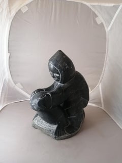 Inuit Soapstone Seal Hunter