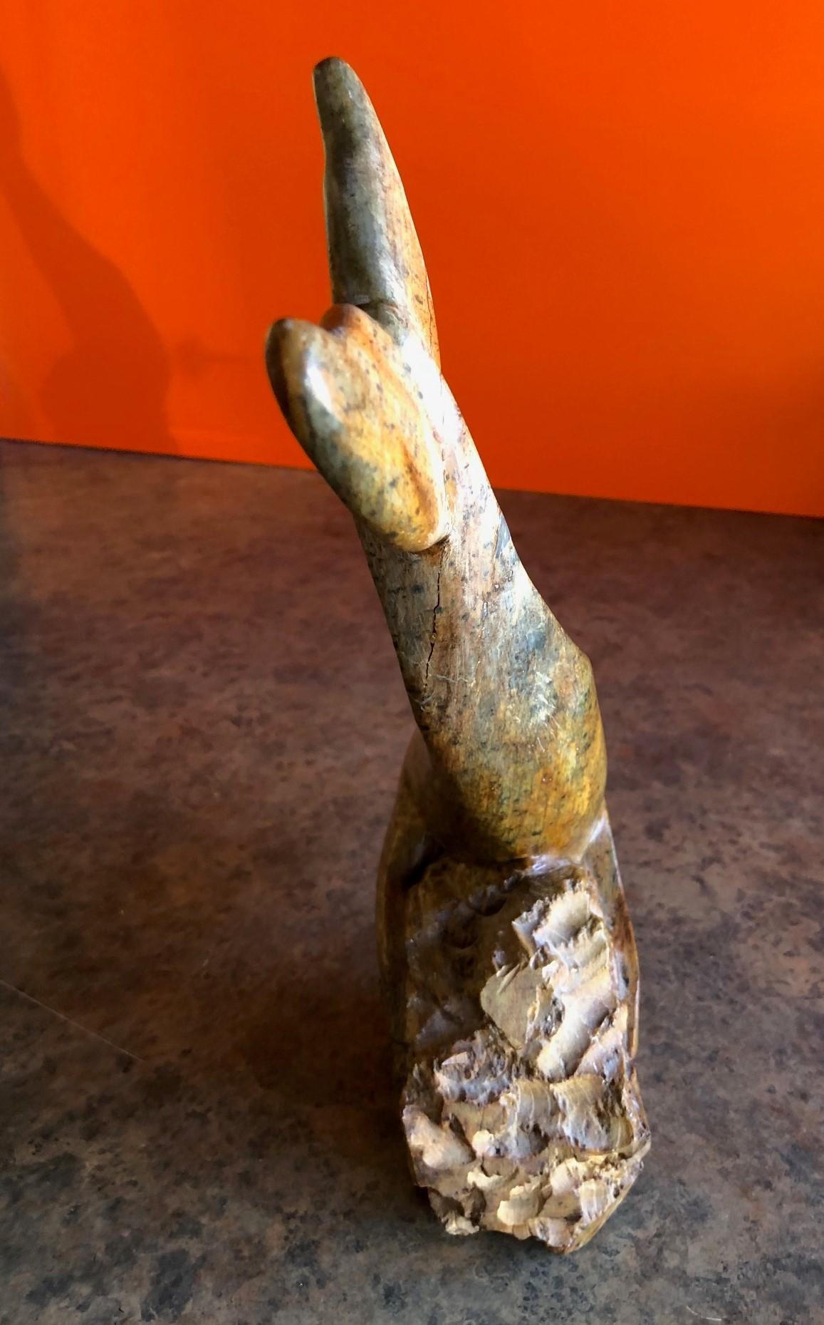 Hand-Carved Inuit Soapstone Whale Sculpture
