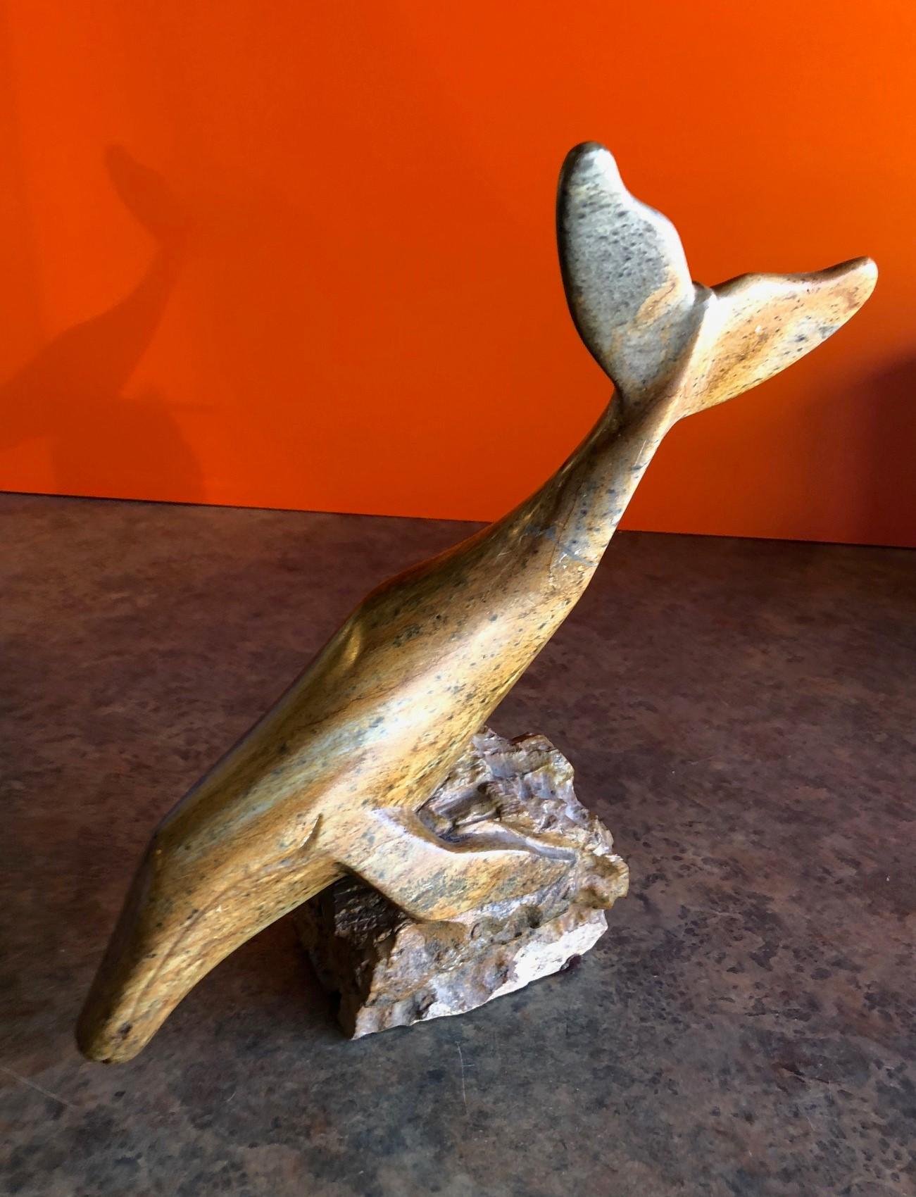 Inuit Soapstone Whale Sculpture 1
