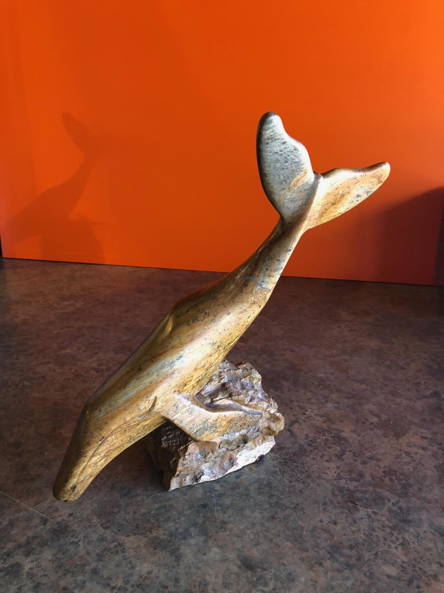 Inuit Soapstone Whale Sculpture 2