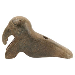 Inuit  A Stone Walrus Pipe