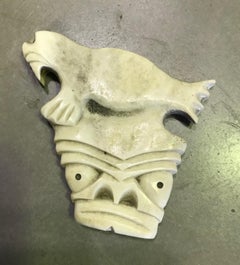 Inuit Tupilak Alaska Native American Eskimo Bone Carved Totem with Walrus