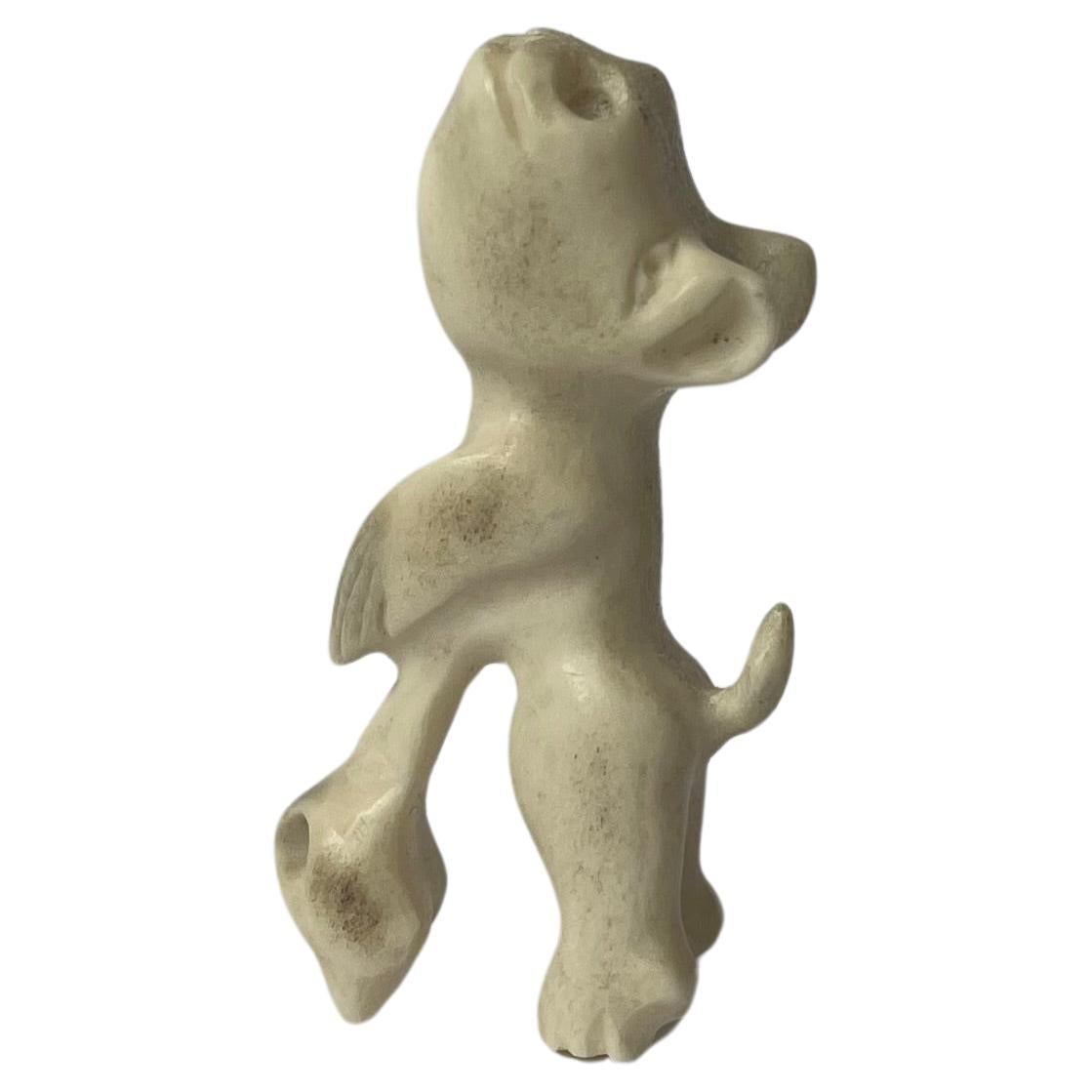 Inuit Tupilak - Mythological Figurine in Carved Bone, Greenland 1930s For Sale