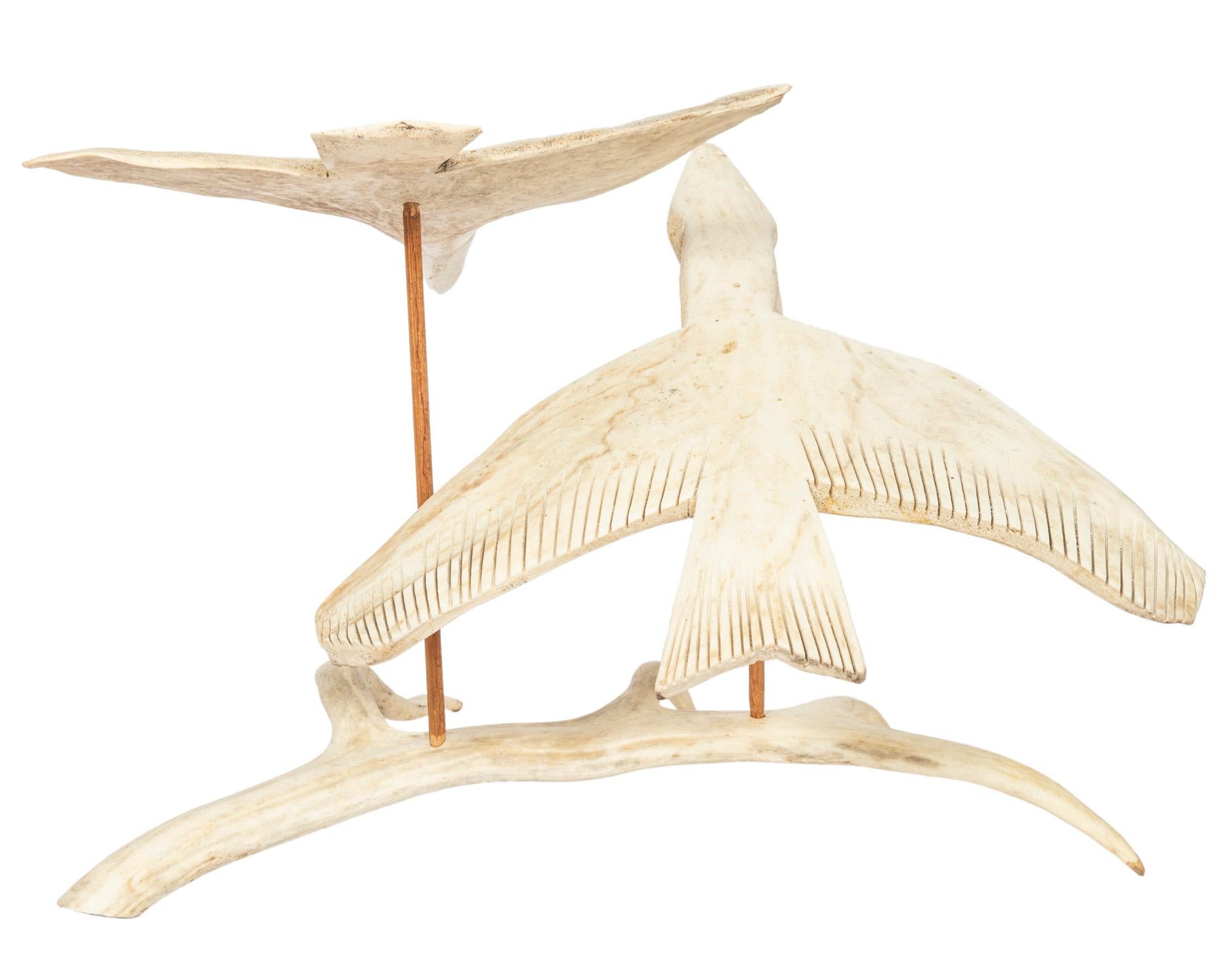 Late 20th Century Inuit Whale Bone Sculpture, circa 1970a