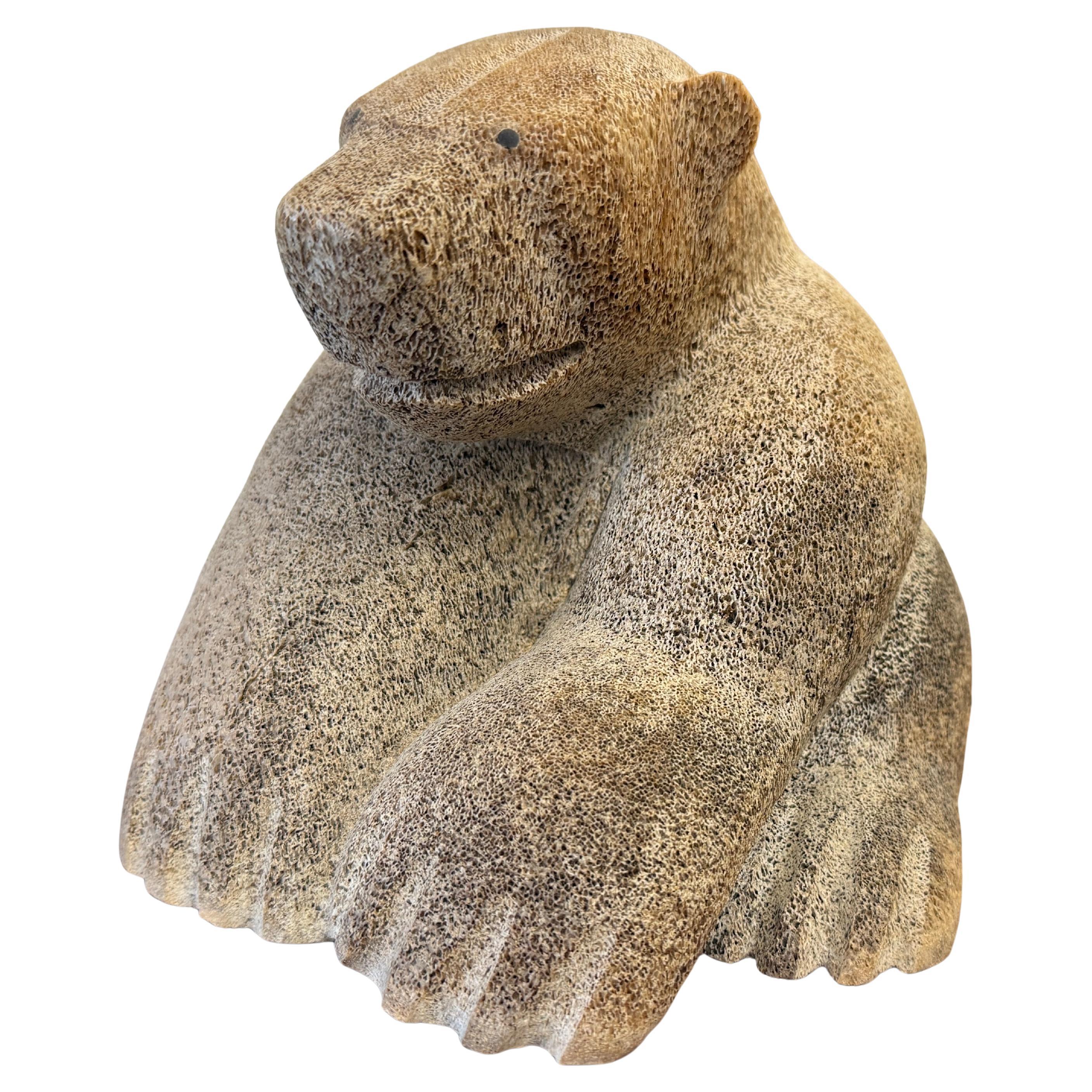 Inuit Wilson Oozeva Carving of Polar Bear