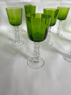 Inusual 12 wine Coupe Glasses in crystal, Set of  12  Sign: Querandi, Year: 1960