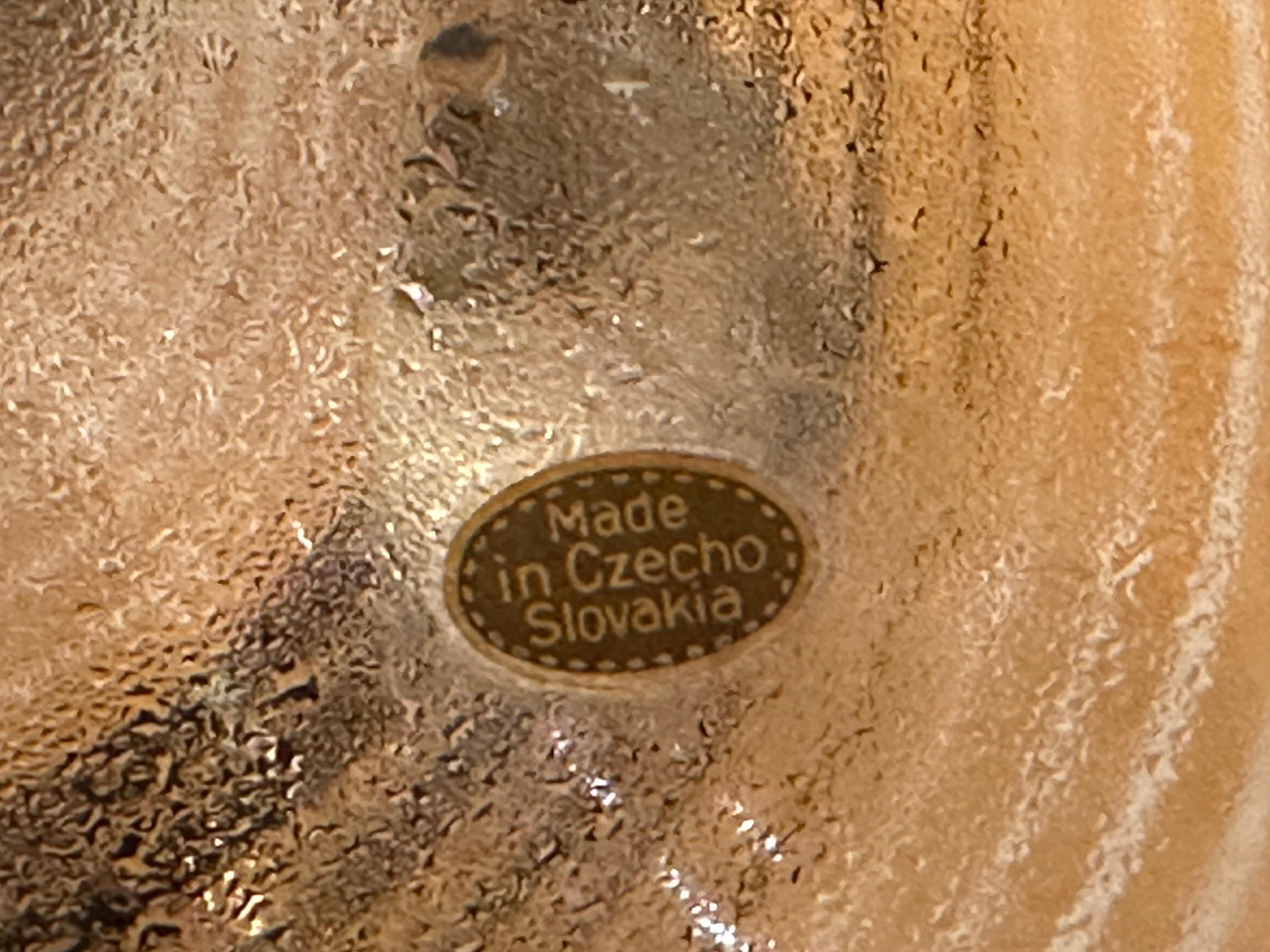 Ungewöhnliches 6-Glas-Likörglas in Kristall und Krug, signiert: hergestellt in der Tschechischen Slowakei im Angebot 13