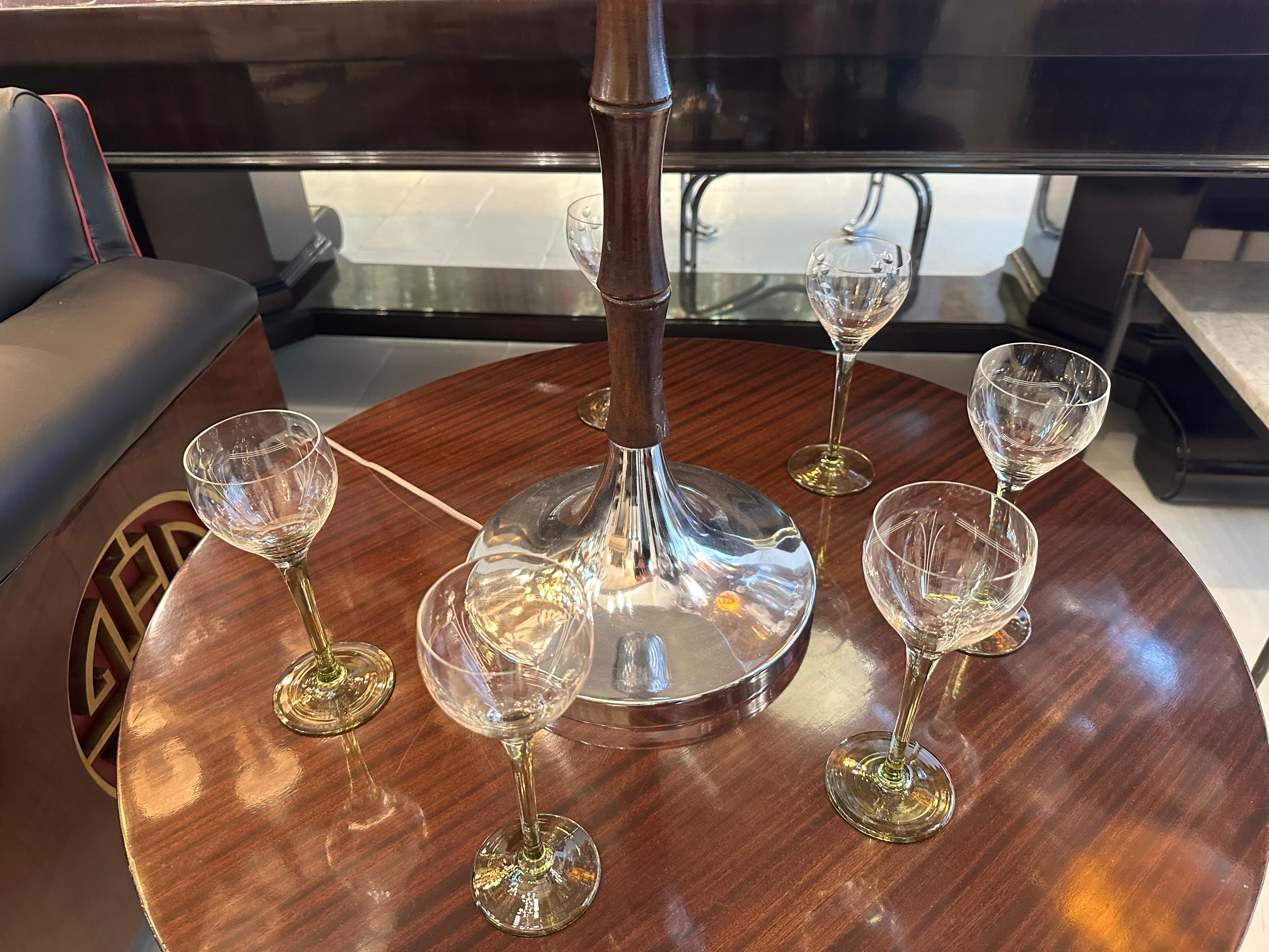 Ungewöhnliche 6 Wein Coupe-Gläser aus Kristall, 1915 (Frühes 20. Jahrhundert) im Angebot