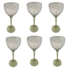 Antique Inusual 6 wine Coupe Glasses in crystal, 1915