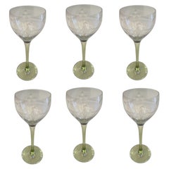 Inusual 6 wine Coupe Glasses in crystal, 1915