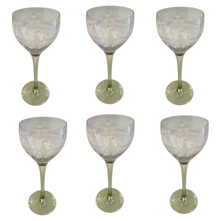 Ungewöhnliche 6 Wein Coupe-Gläser aus Kristall, 1915 im Angebot bei 1stDibs Deutschland