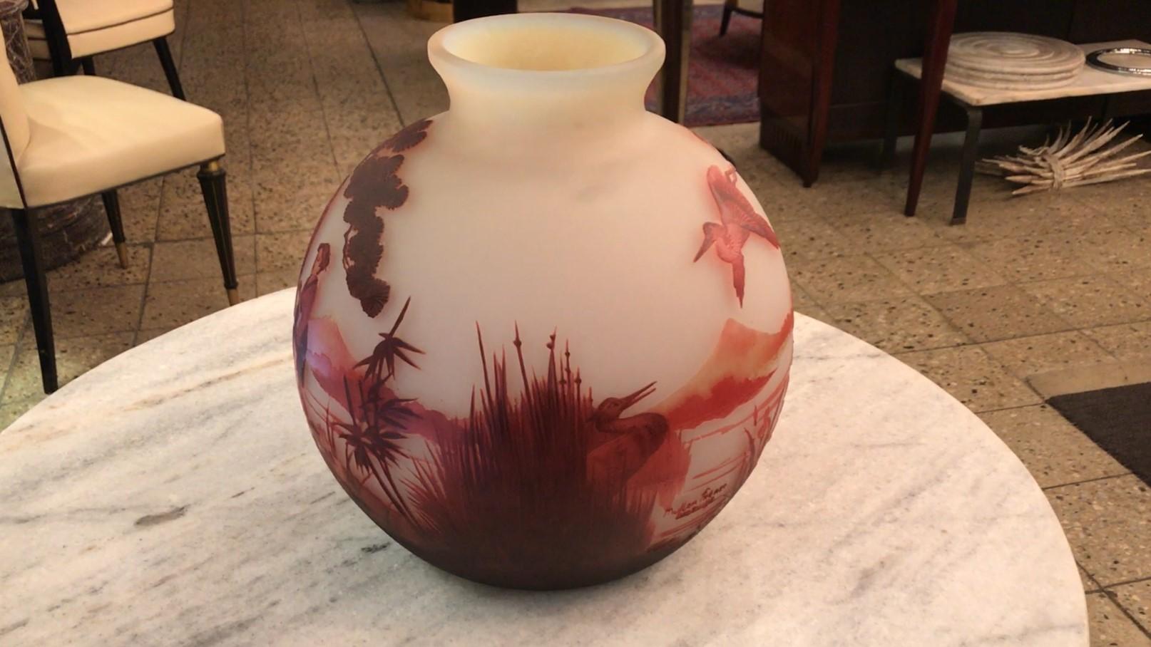 Inusual Vase, Sign: Muller Freres Luneville, Style: Jugendstil, Art Nouveau For Sale 6