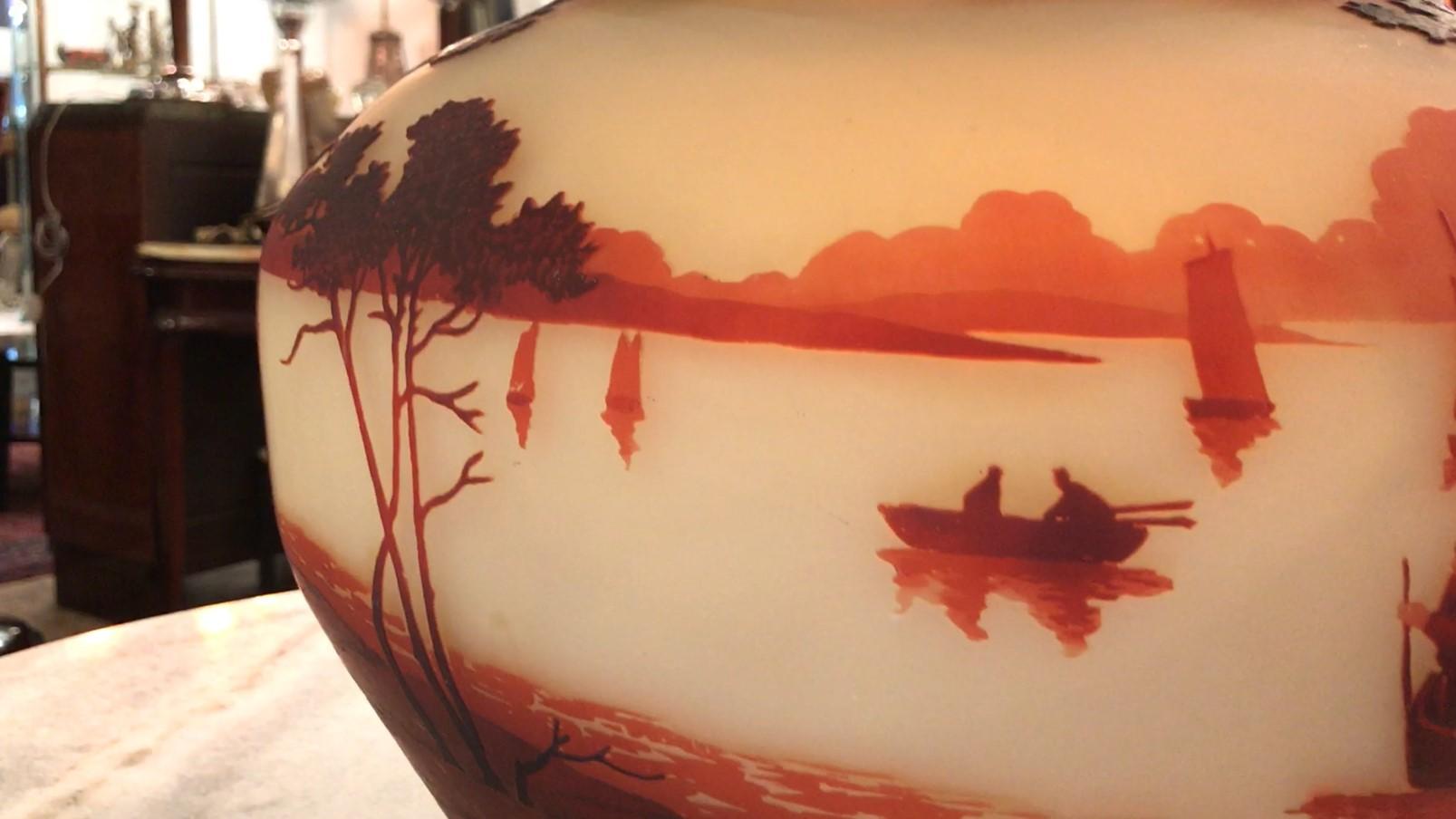 Inusual Vase, Sign: Muller Freres Luneville, Style: Jugendstil, Art Nouveau For Sale 14