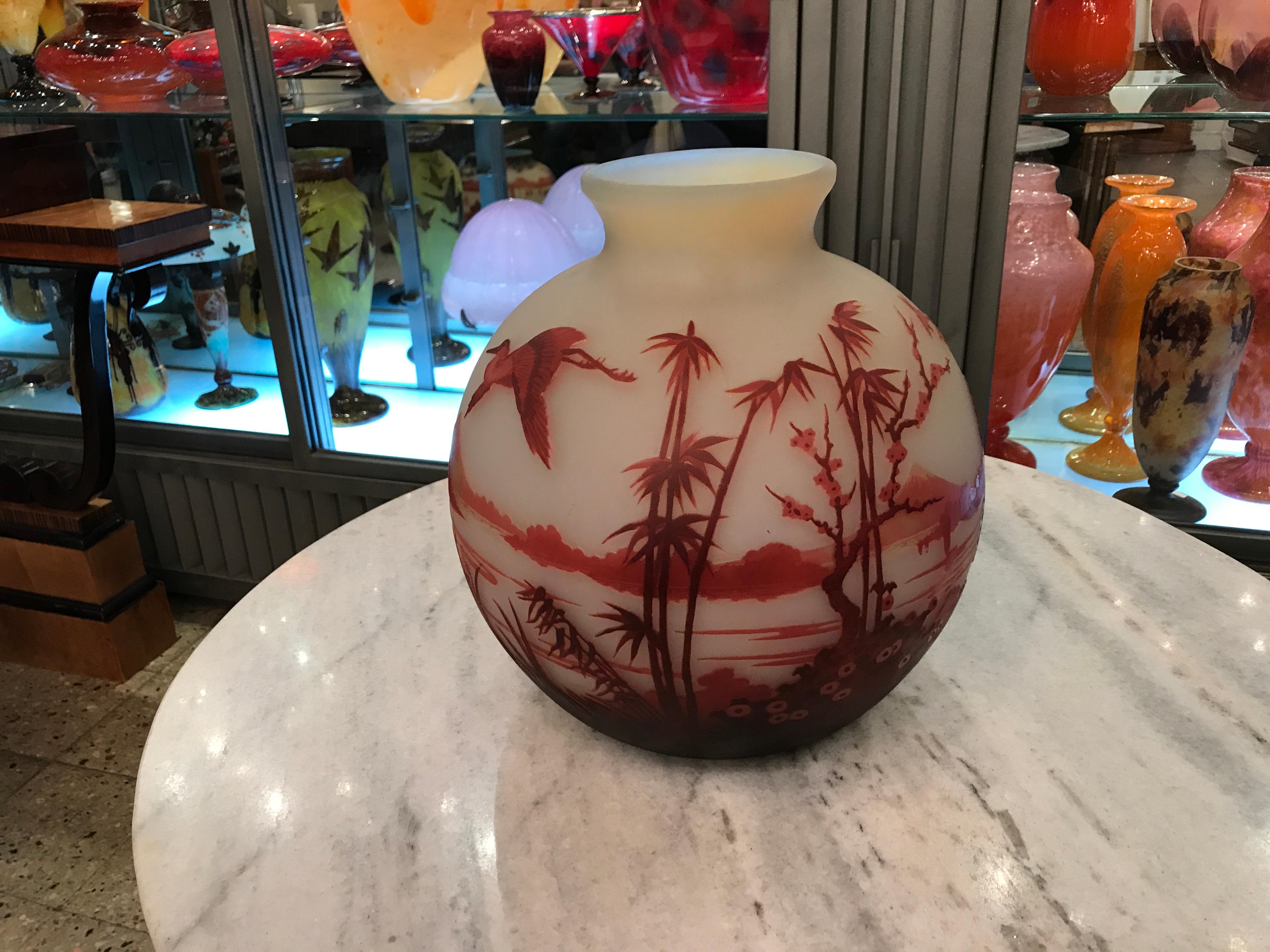 Art Glass Inusual Vase, Sign: Muller Freres Luneville, Style: Jugendstil, Art Nouveau For Sale