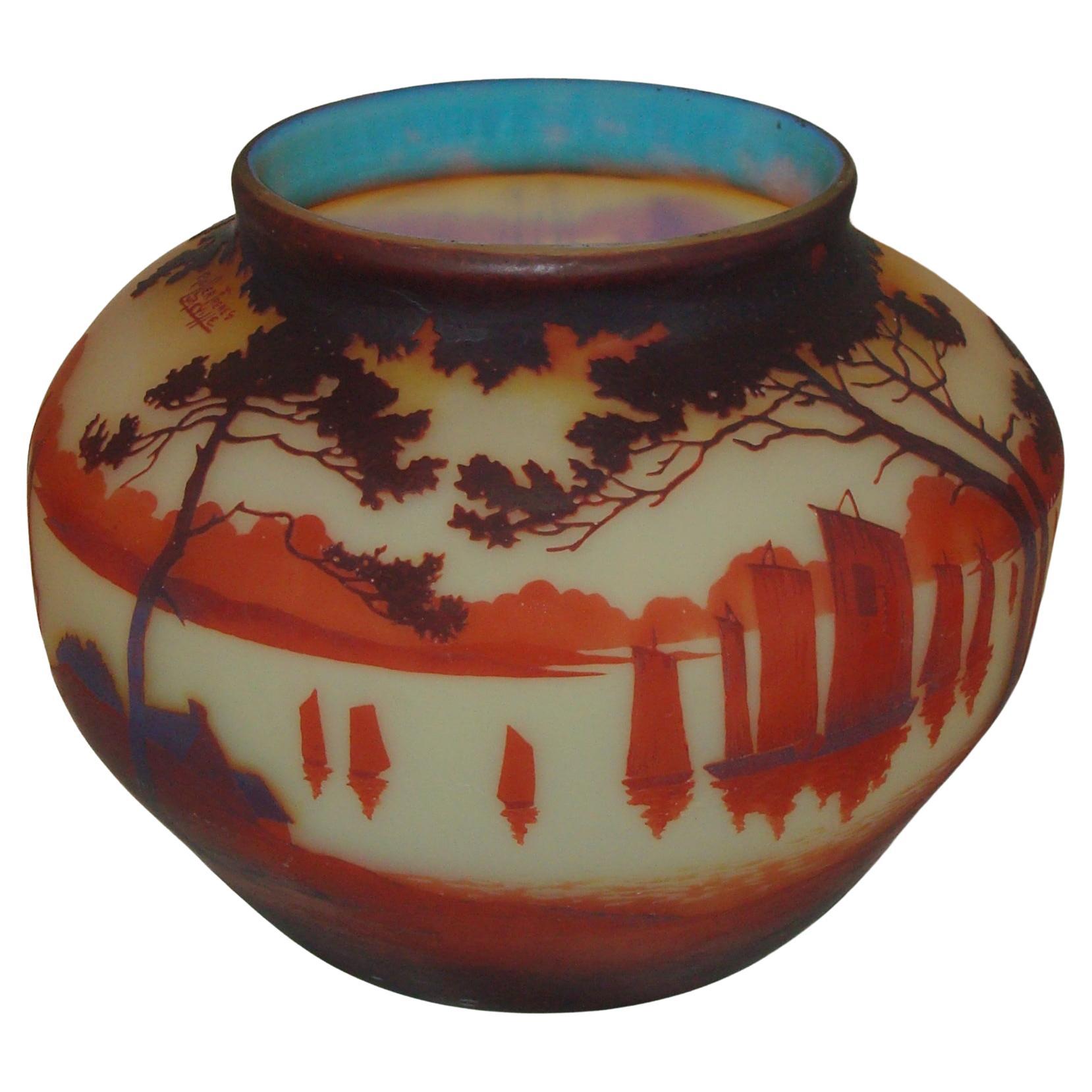 Vaso inusuale, Firma: Luneville Freres, Stile: Jugendstil, Art Nouveau