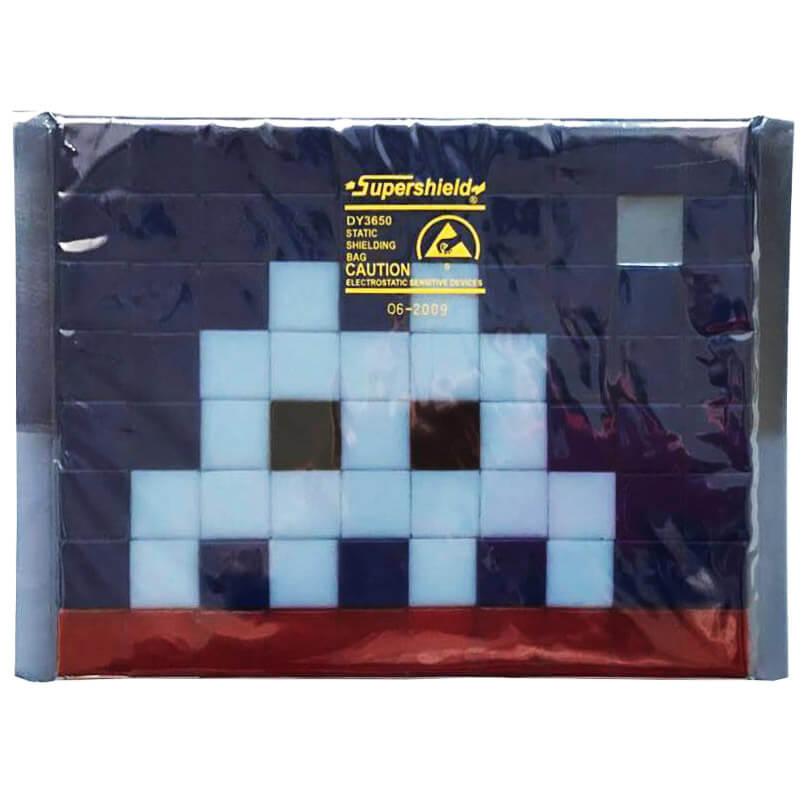 Medium: Mosaic Invasion Kit sealed in original anti-static packaging consisting of 80 mosaics and 1 mirrored tile.

Edition: 150

Size: 20 x 16cm

Description: Numbered by Space Invader.

Year: 2010
