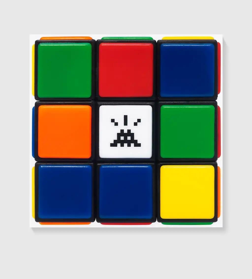 Invader
Invaded Cube, 2023
Diasec-mounted Giclée on aluminium composite panel, weighing 13.5kg
39 2/5 × 39 2/5 in | 100 × 100 cm
Edition of 459