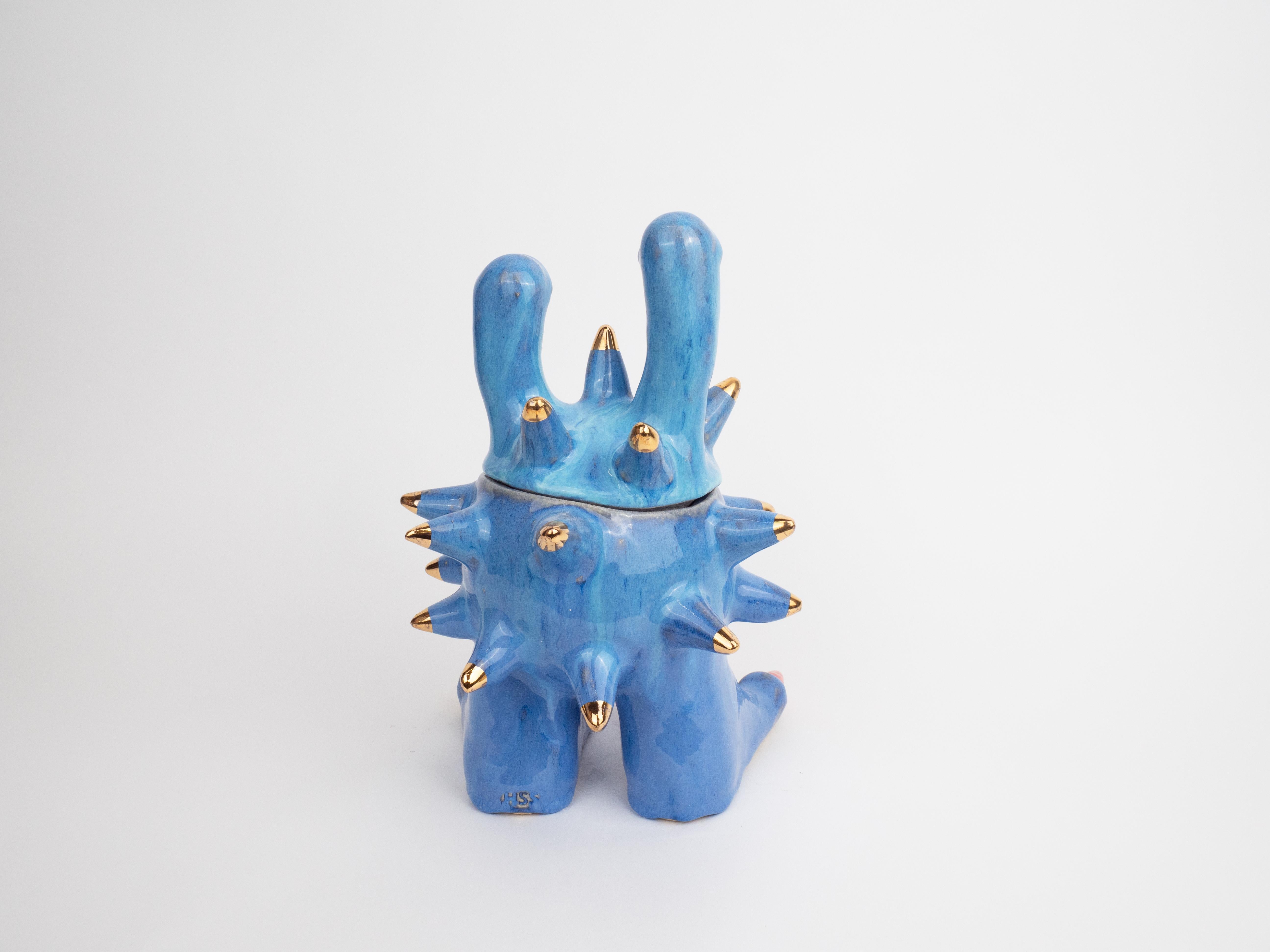 XXIe siècle et contemporain Sculpture Monster Invader - Seafoam