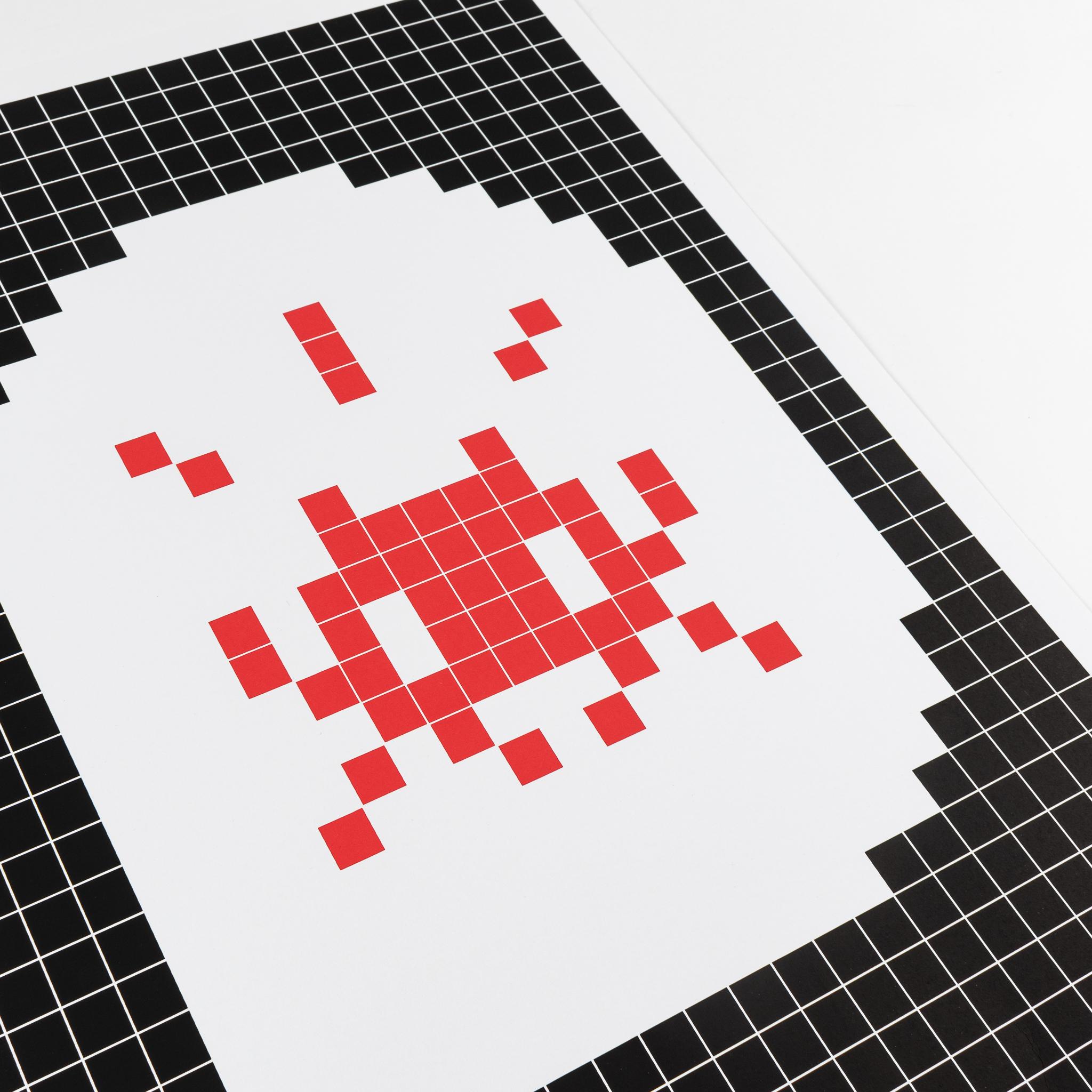 Alert (Red) - Contemporary Print by Invader