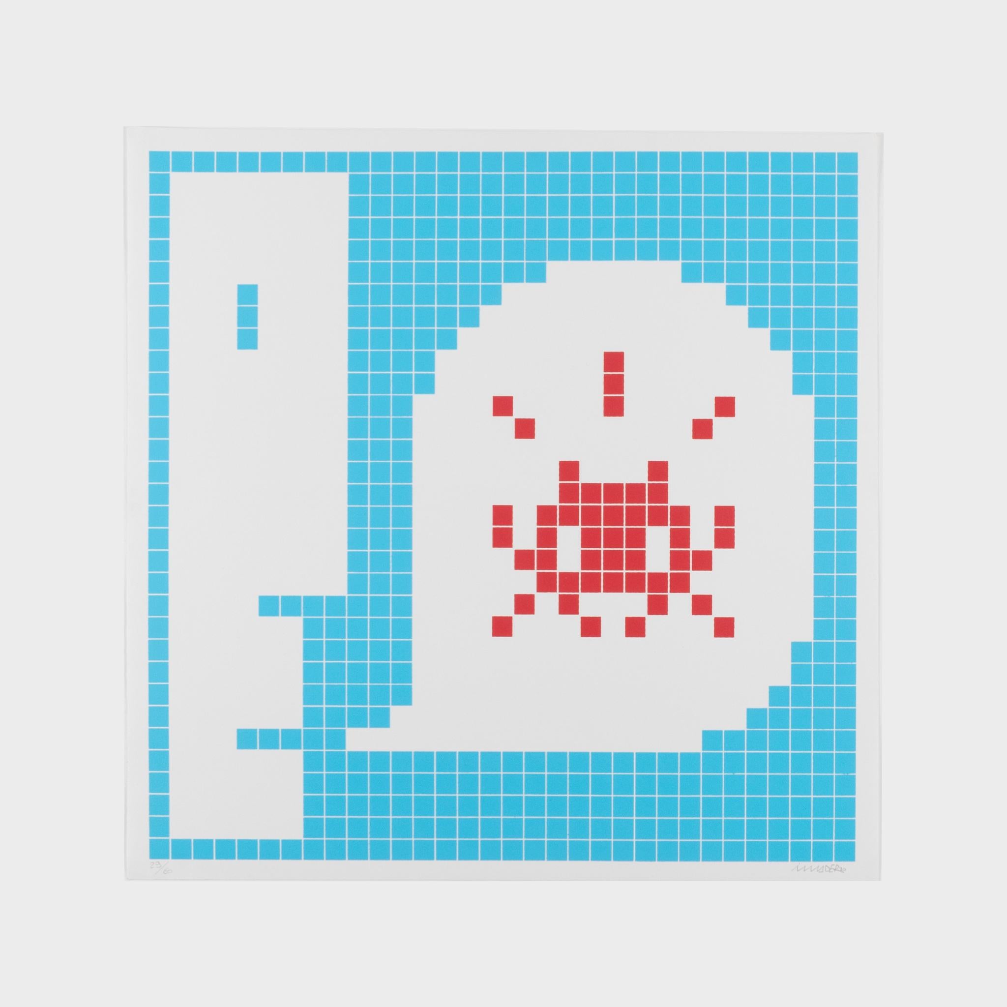 Print di Invader - Alert Special (Blue), 2021, Serigrafia a colori, Arte contemporanea, Edizione limitata