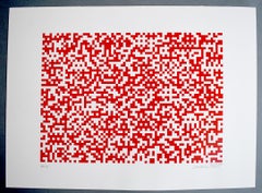Binary Code (Red) - Contemporary Urban French Street Art Space Invader